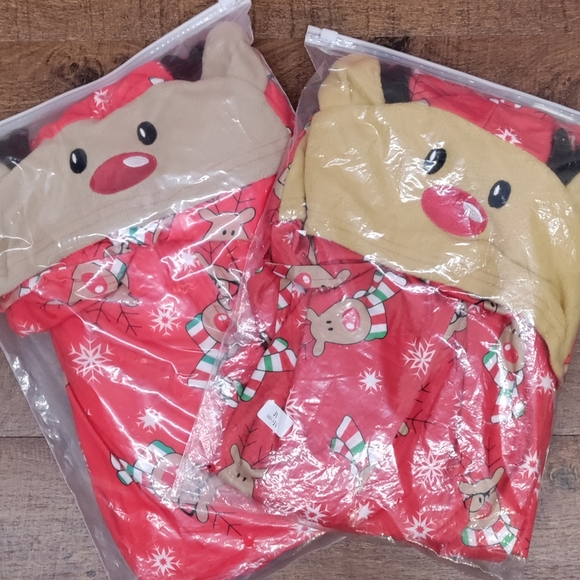 Red Reindeer Christmas PJ'S Onesie - Picture 4 of 4